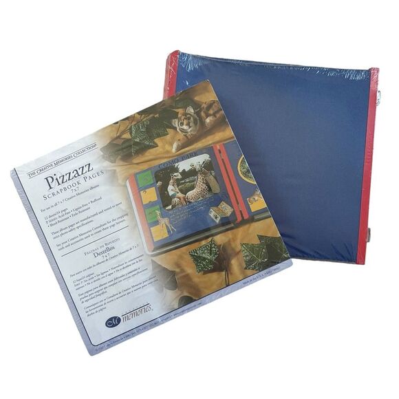 TWO PACKS Creative Memories PIZZAZZ 7x7 Scrapbook Album Pages Blue & Red Refills - Picture 1 of 1
